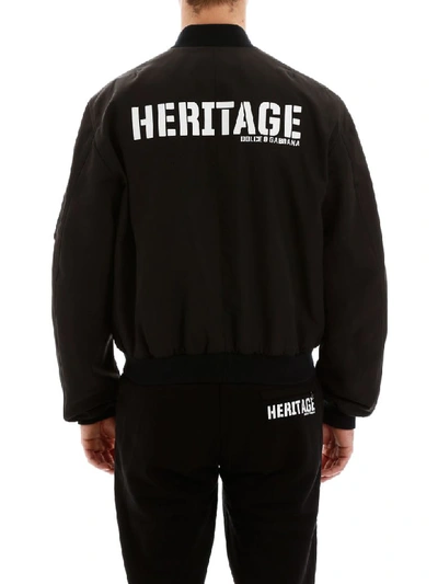 Shop Dolce & Gabbana Heritage Bomber Jacket In Nero (black)