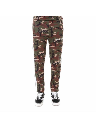 Shop Palm Angels Classic Camouflage Slim Track Pants In Green