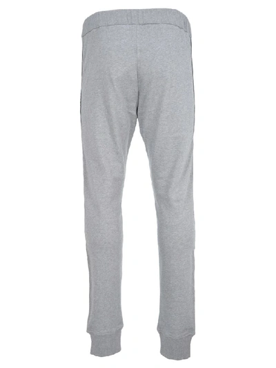 Shop Balmain Side Logo Band Sweatpants In Grey