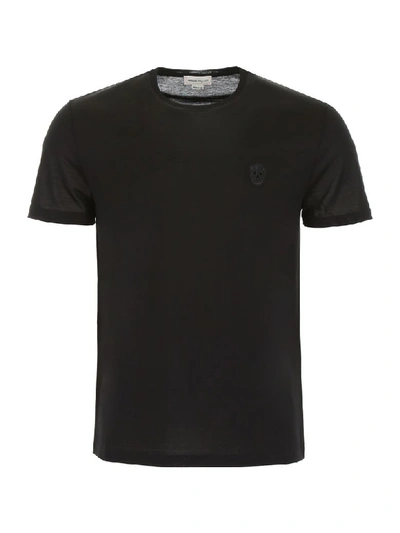 Shop Alexander Mcqueen T-shirt With Skull Patch In Black (black)