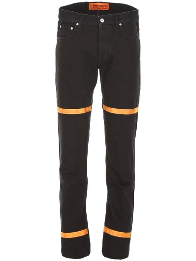 Shop Heron Preston Jeans Five Pockets In Black Orange (black)