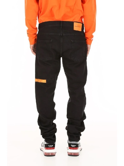 Shop Heron Preston Jeans Five Pockets In Black Orange (black)