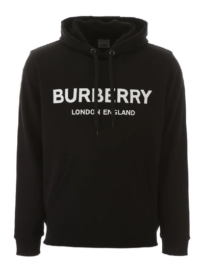 Shop Burberry Lexstone Logo Hoodie In Black (black)