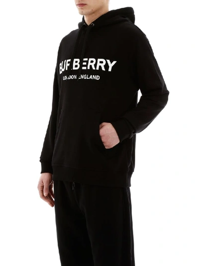 Shop Burberry Lexstone Logo Hoodie In Black (black)