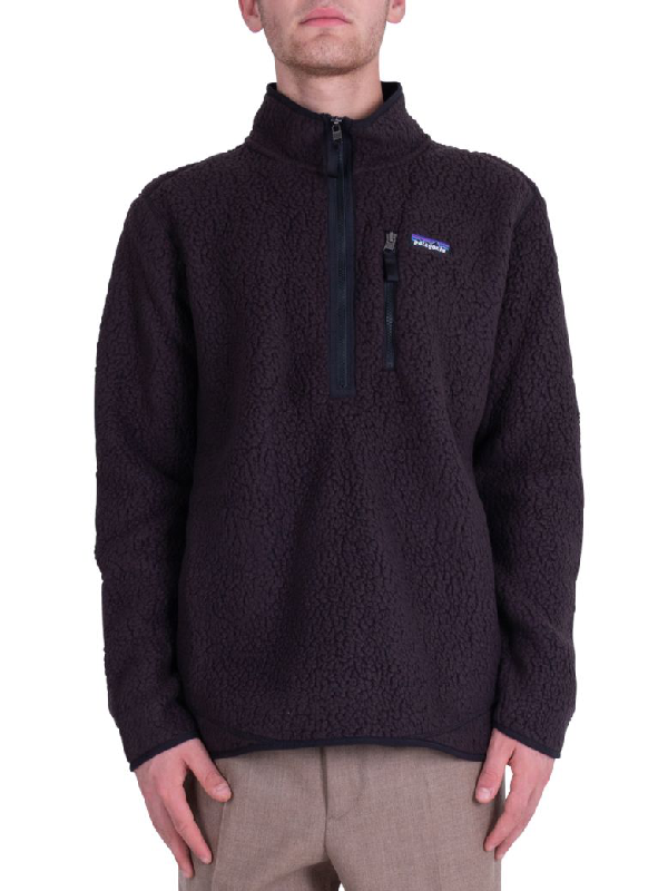 patagonia retro pile fleece pullover black