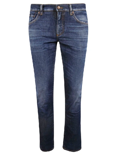 Shop Dolce & Gabbana Slim Denim Stretch Jeans In Medium Blue