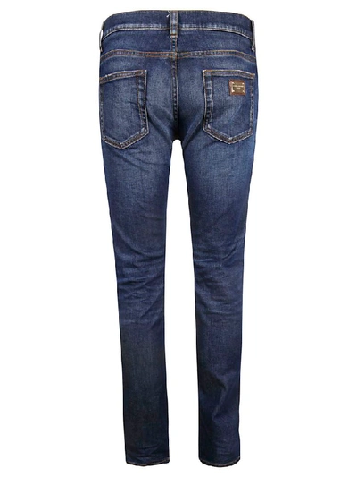 Shop Dolce & Gabbana Slim Denim Stretch Jeans In Medium Blue