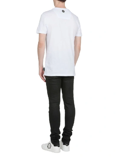 Shop Philipp Plein T-shirt Space Plein In White