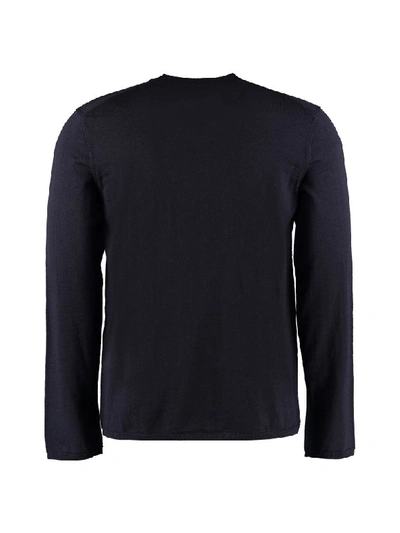 Shop Comme Des Garçons Shirt Crew-neck Wool Sweater In Blue