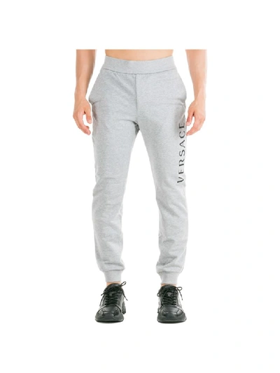 Shop Versace Logo Tracksuit Bottoms In Grigio