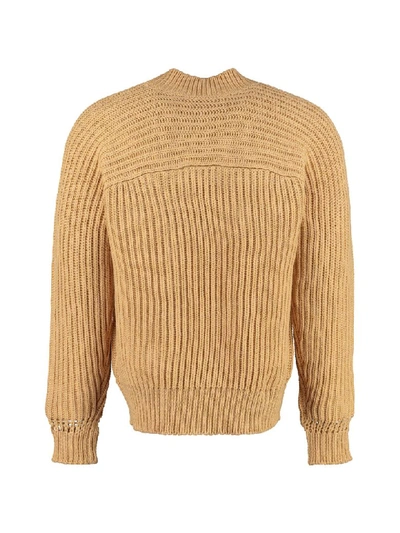 Shop Jacquemus Louis Ribbed Wool Sweater In Ocher
