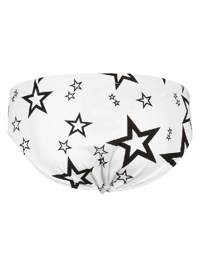 Shop Dolce & Gabbana Star Printed Swim Briefs In White/black