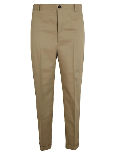 Shop Thom Browne Straight Leg Trousers In Khaki