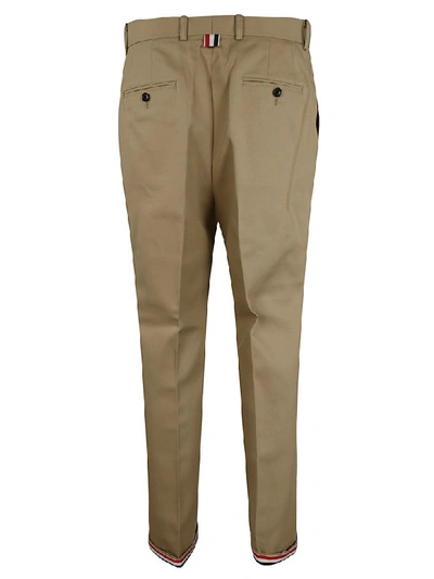 Shop Thom Browne Straight Leg Trousers In Khaki
