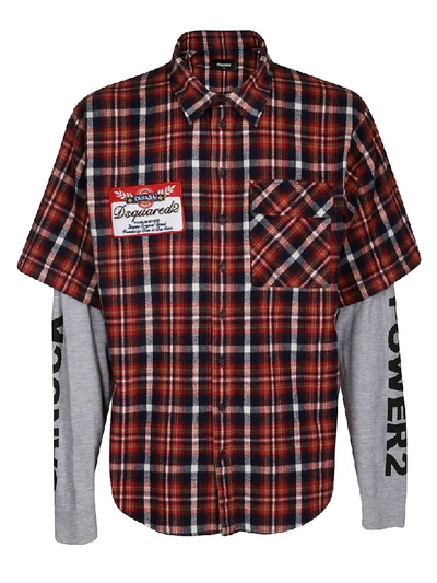 Shop Dsquared2 Tartan Layered Shirt In Multicolor