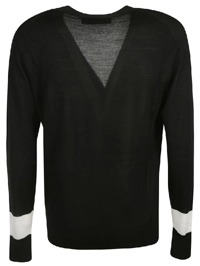 Shop Neil Barrett V-neck Buttoned Cardigan In Black
