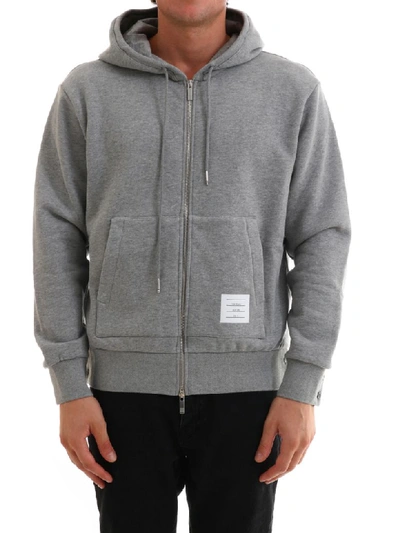 Shop Thom Browne Hooded Sweatshirt Gray In Grey