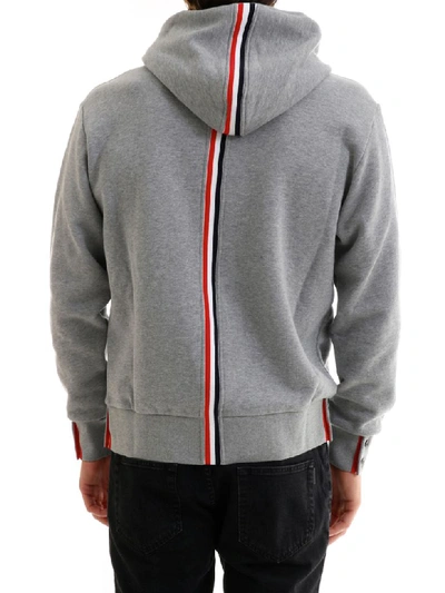 Shop Thom Browne Hooded Sweatshirt Gray In Grey