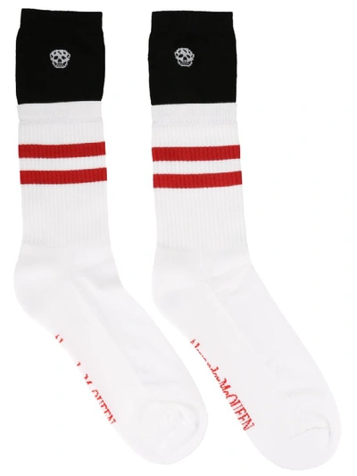 Shop Alexander Mcqueen Skull Socks In White