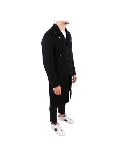 Shop Neil Barrett Wool Blend Coat In Black