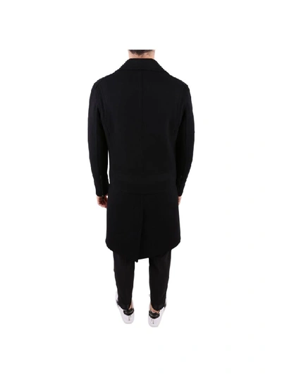 Shop Neil Barrett Wool Blend Coat In Black