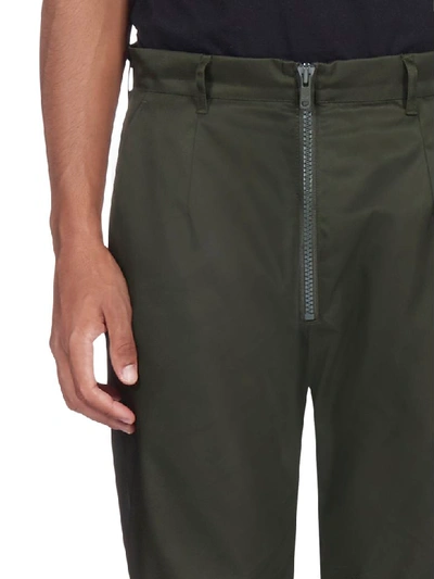 Shop Prada Trousers In Militare