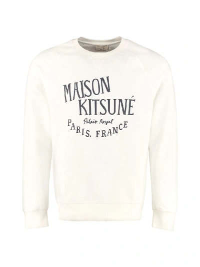 Shop Maison Kitsuné Palais Royal Cotton Sweatshirt In Panna