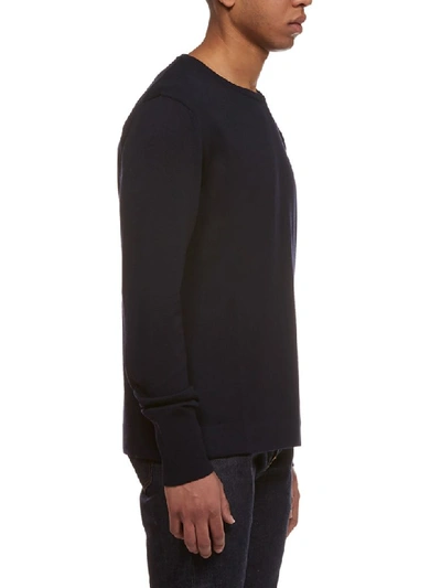 Shop Officine Generale Classic Sweater In Blu Navy