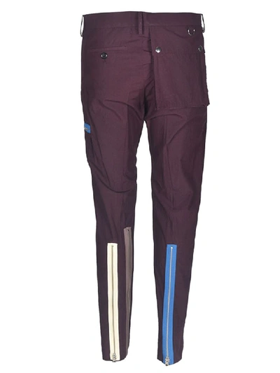 Shop Valentino Straight Leg Trousers In Bordeaux