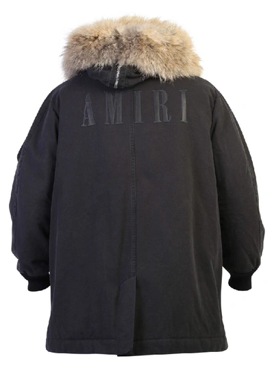Shop Amiri Parka Coat In Black