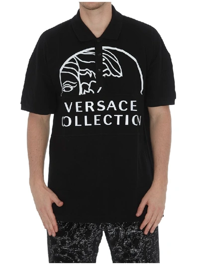 Shop Versace Polo In Black