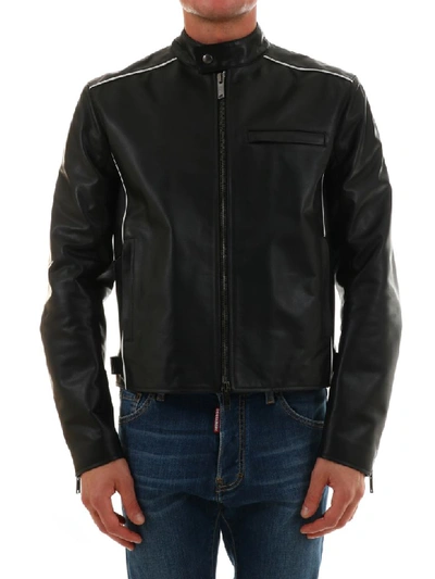 Shop Valentino Biker In Black Leather