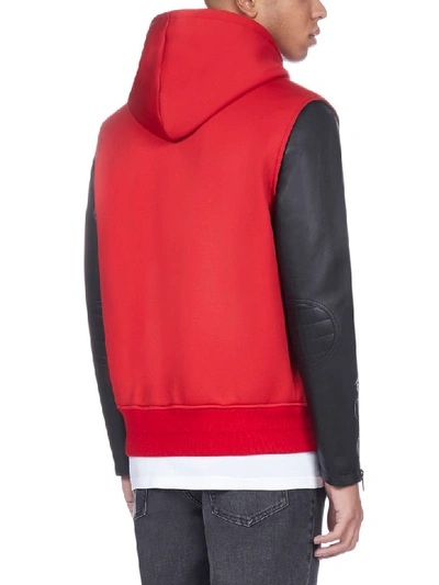 Shop Givenchy Bimateriale Jacket In Red Black