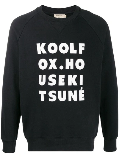 Shop Maison Kitsuné Kool Fox Print Jersey Sweatshirt In Bk Black