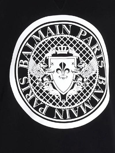 Shop Balmain Coin Sweatshirt In Black