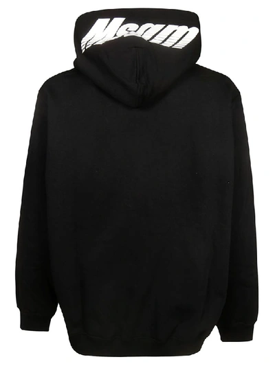 Shop Msgm Logo Hoodie In Black