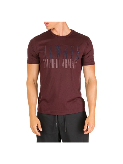 Shop Emporio Armani Mira T-shirt In Rosso Vinaccia