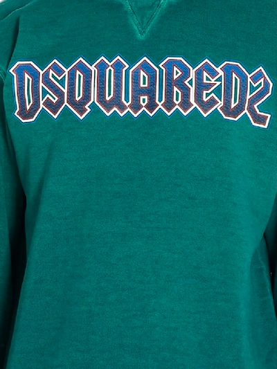 Shop Dsquared2 Logo Heavy Metal Sweatshirt In Green