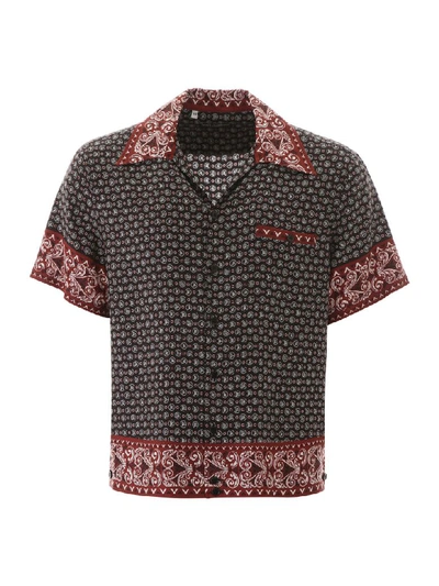 Shop Dolce & Gabbana Bandana Print Hawaii Shirt In Bandana 24 F Rosso (black)