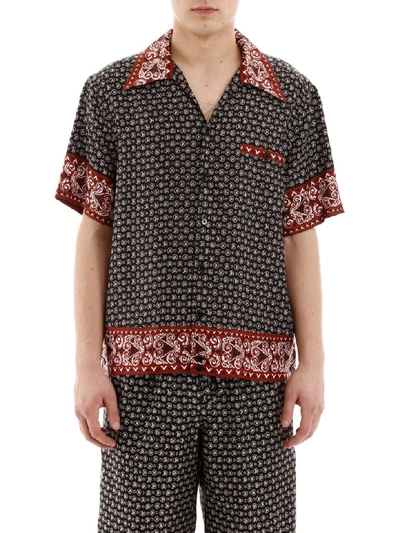 Shop Dolce & Gabbana Bandana Print Hawaii Shirt In Bandana 24 F Rosso (black)