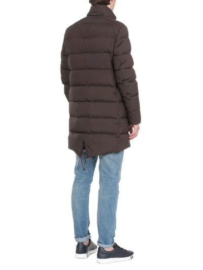 Shop Herno Quilted Down Jacket In Chocolate