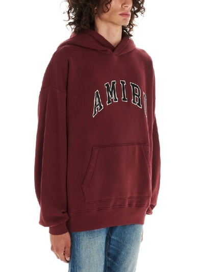 Shop Amiri College  Hoodie In Burgundy