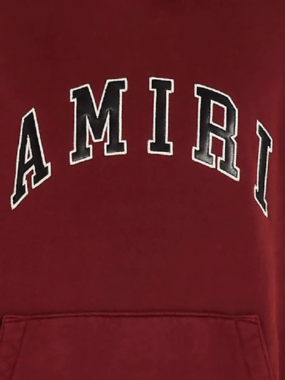 Shop Amiri College  Hoodie In Burgundy