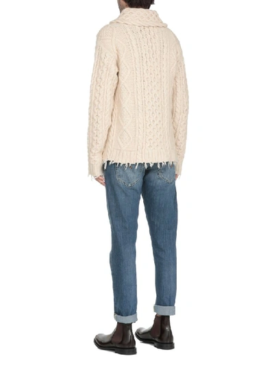 Shop Alanui Fisherman Icon Cardigan In Lapponia White