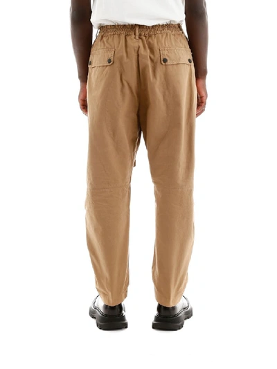 Shop Dsquared2 Cargo Trousers With Logo In Camel (brown)