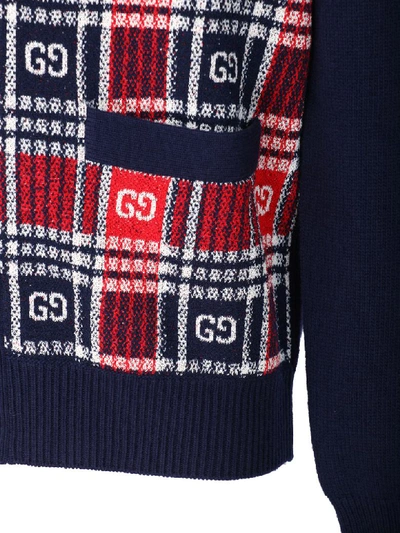 Shop Gucci Wool Cardigan In Quadri