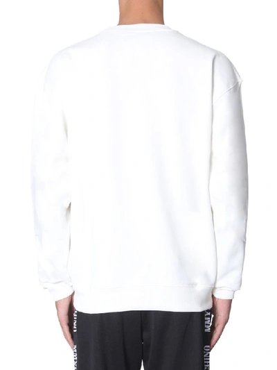 Shop Moschino Crew Neck Sweatshirt In Bianco