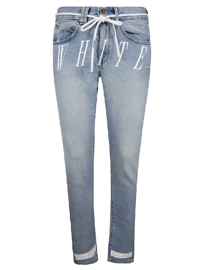 Shop Off-white Slim Jeans In Azure