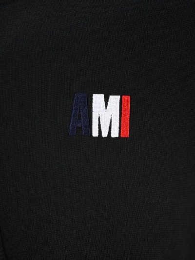 Shop Ami Alexandre Mattiussi Ami Embroidered Logo Hoodie In Black