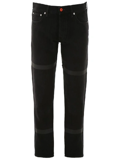 Shop Heron Preston Jeans With Tapes In Black Clay Wash Anthracite (black)